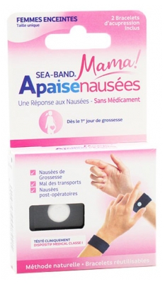 Sea Band Apaisenausées Femmes Enceintes Paire de Bracelets d'Acupression - Couleur : Noir
