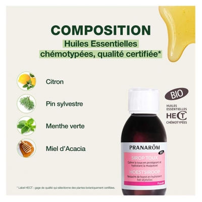 Pranarôm PranaBB Sirop Toux Dès 1 An Bio 120 ml