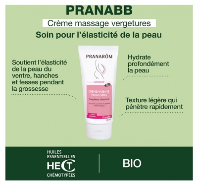 Pranarôm PranaBB Crème Massage Vergetures Bio 100 ml