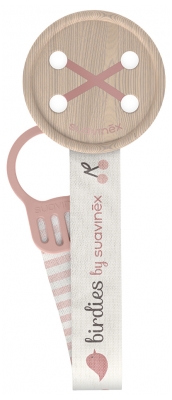 Suavinex Birdies Attache-Sucette Ruban Dès 0 Mois - Couleur : Rose