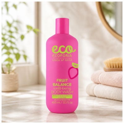 Ecoforia Skin Harmony Fruit Balance Gel Douche Bien Être Fraise & Kiwi 400 ml