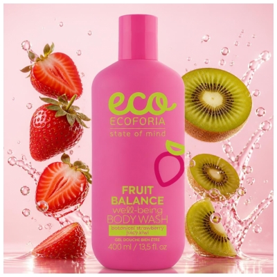 Ecoforia Skin Harmony Fruit Balance Gel Douche Bien Être Fraise & Kiwi 400 ml