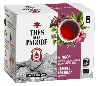 Thés de la Pagode Gingo Thé Vert Jambes Légères Bio 18 Sachets de 2 g