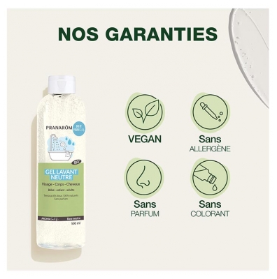 Pranarôm Aromaself Gel Lavant Neutre Visage Corps Cheveux Bio 500 ml