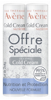 Avène Cold Cream Cold Cream - Stick Lèvres Nourrissant - Lèvres Desséchées et Irritées 2 x 4 g