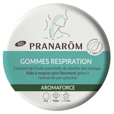 Pranarôm Aromaforce Respiration Gommes Menthe/Pin Bio 45 g