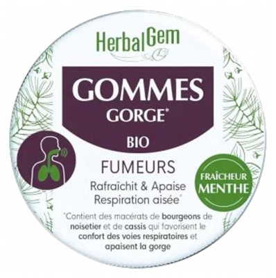 HerbalGem Gorge Gommes Fumeurs Rafraîchit et Apaise Bio 45 g