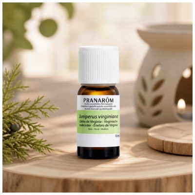 Pranarôm Huile Essentielle Cèdre de Virginie Juniperus Virginiana 10 ml