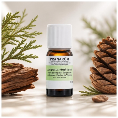 Pranarôm Huile Essentielle Cèdre de Virginie Juniperus Virginiana 10 ml
