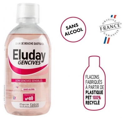 Pierre Fabre Oral Care Eluday Gencives Sensibles Bain de Bouche Quotidien 500 ml