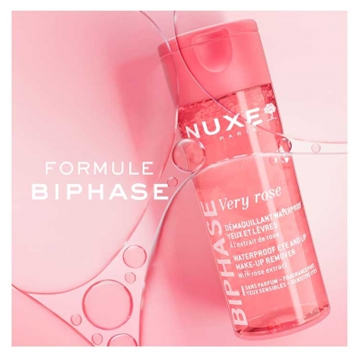 Nuxe Very rose Biphase Démaquillant Waterproof Yeux et Lèvres à l'Extrait de Rose 100 ml