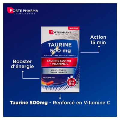 Forté Pharma Taurine 500 mg + Vitamine C 30 Comprimés