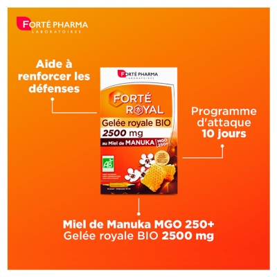 Forté Pharma Forté Royal Gelée Royale 2500 mg Bio 10 Ampoules de 15 ml