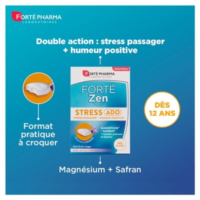 Forté Pharma Forté Zen Stress Ado Stress Passager 20 Comprimés à Croquer