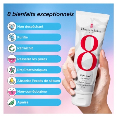 Elizabeth Arden Eight Hour HydraPlay Nettoyant 2en1 Quotidien 125 ml