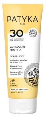 PATYKA Lait Solaire Corps Sans Traces Blanches SPF30 Bio 100 ml