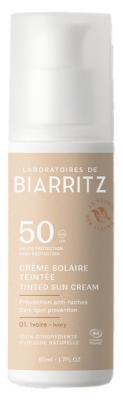 Laboratoires de Biarritz Crème Solaire Visage Teintée SPF50 Bio 50 ml - Teinte : Ivoire