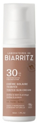Laboratoires de Biarritz Alga Maris Crème Solaire Visage Teintée SPF30 Bio 50 ml - Teinte : Dorée