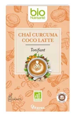 Vitavea Chaï Curcuma Coco Latte Tonifiant Bio 20 Sachets