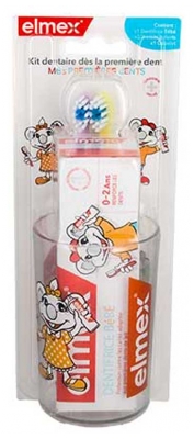 Elmex Kit Dentaire Enfant Mes Premières Dents - Couleur : Jaune & Mauve