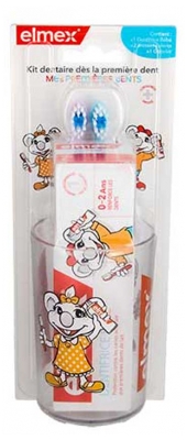 Elmex Kit Dentaire Enfant Mes Premières Dents - Couleur : Mauve & Bleu
