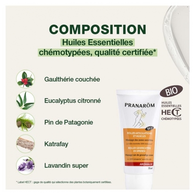 Pranarôm Aromalgic Roller Articulations et Muscles Apaise Tensions et Raideurs Bio 75 ml