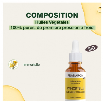 Pranarôm Huile Végétale Immortelle (Hélichryse) Fleurs Bio 30 ml
