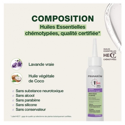 Pranarôm Aromapoux Lotion Traitante Flash 5 Minutes Anti-Poux & Lentes 100 ml