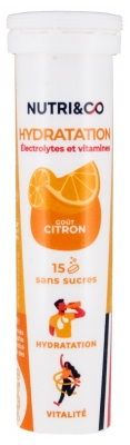 Nutri&Co Hydratation Électrolytes et Vitamines 15 Comprimés - Goût : Citron