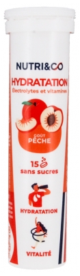Nutri&Co Hydratation Électrolytes et Vitamines 15 Comprimés - Goût : Pêche