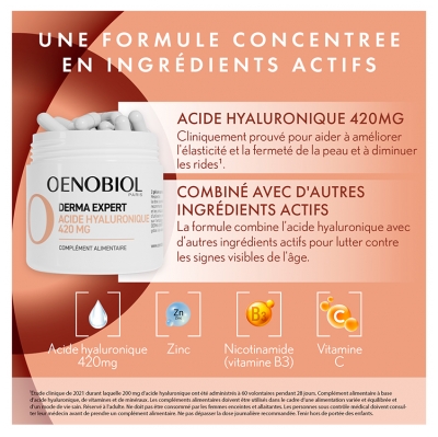 Oenobiol Derma Expert Acide Hyaluronique 420 mg Lot de 2 x 30 Unités