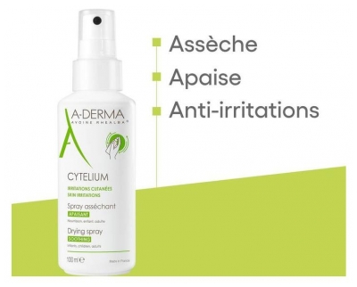 A-DERMA Cytelium Spray Asséchant Apaisant Irritation Cutanées 100 ml
