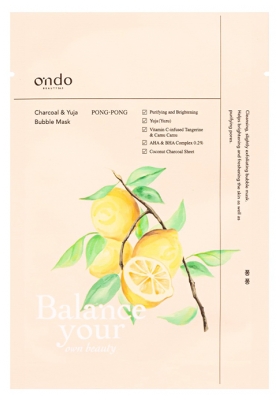 Ondo Beauty 36.5 Charcoal & Yuja Bubble 1 Masque 25 Grammes