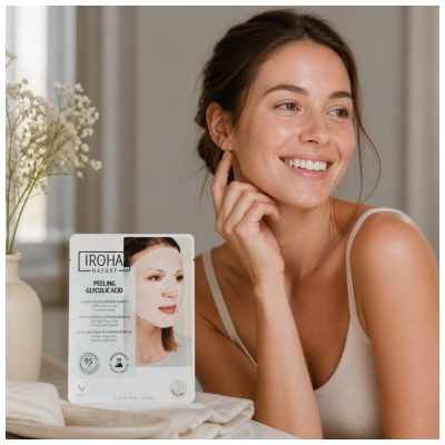 Iroha Masque Tissus Visage Acide Glyolique Illuminateur Peeling