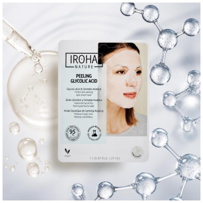 Iroha Masque Tissus Visage Acide Glyolique Illuminateur Peeling