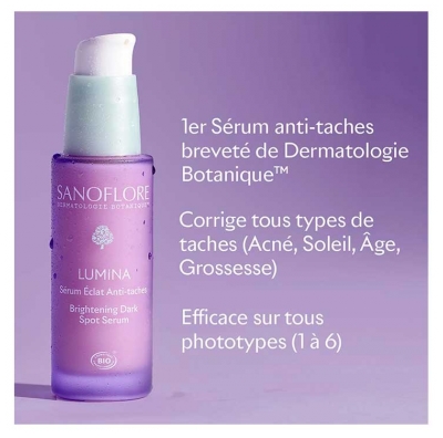 Sanoflore Lumina Sérum Éclat Anti-Taches Acide Lactique Bio 30 ml