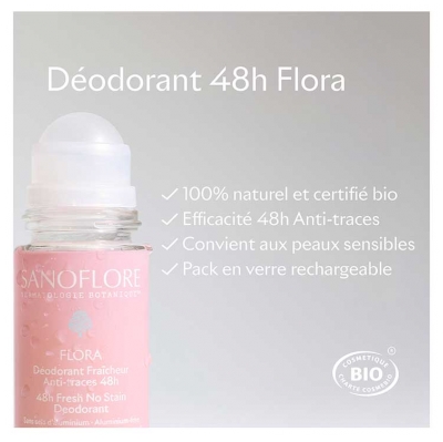 Sanoflore Déodorant Fraîcheur 48H Flora Biologique 50 ML