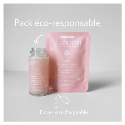 Sanoflore Déodorant Fraîcheur 48H Flora Recharge Biologique 50 ML