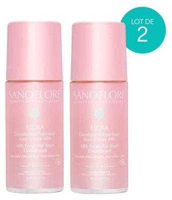 Sanoflore Déodorant Fraîcheur 48H Flora Bio Lot 2 x 50 ML