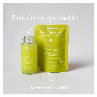 Sanoflore Déodorant Fraîcheur 24H Citrus Recharge Biologique 50 ML