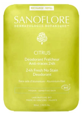 Sanoflore Déodorant Fraîcheur 24H Citrus Recharge Biologique 50 ML