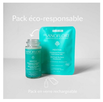 Sanoflore Déodorant Fraîcheur 48H Mentha Recharge Biologique 50 ML