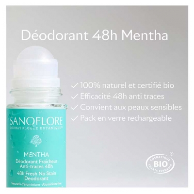 Sanoflore Déodorant Fraîcheur 48H Mentha Biologique 50 ML