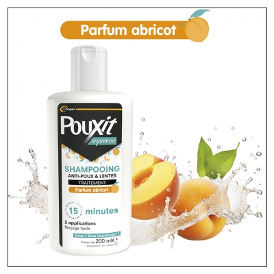 Pouxit Traitement Shampoing Anti-Poux et Lentes Abricot 200 ml