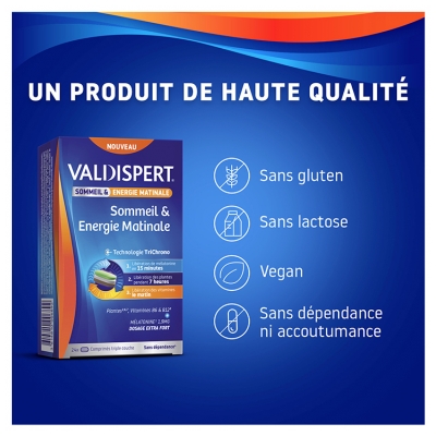 Valdispert Mélatonine Sommeil & Énergie Matinale à la Mélatonine 24 Comprimés