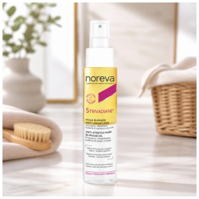 Noreva Strivadiane Huile Bi-Phase Anti-Vergeture Peaux Sensibles et Fragiles 100 ml
