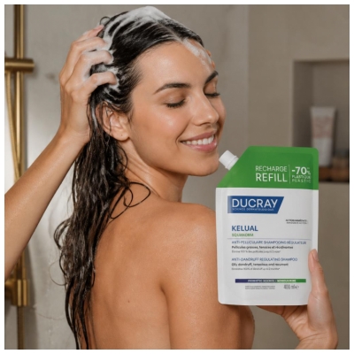 Ducray Kelual Shampoing Anti-Pelliculaire Régulateur Pellicules Grasses Recharge 400 ml 