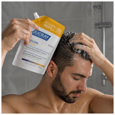 Ducray Kelual Shampoing Anti-Pelliculaire Hydratant Pellicules Sèches Recharge 400 ml