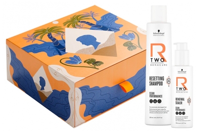 Schwarzkopf Coffret Bonacure R-Two Shampoing Reconstructeur Cheveux Abîmés 250 ml + Fluide Rénovateur 145 ml