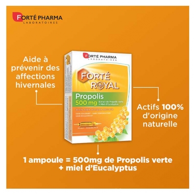 Forté Pharma Propolis 500 mg - 20 Ampoules - 10 ml
